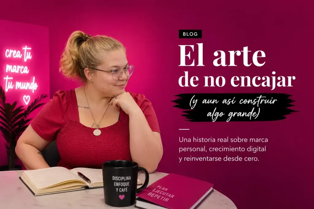 Zuleima Barrios mirando a un texto que dice el arte de no encajar