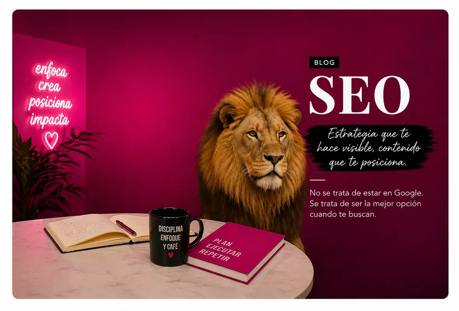 un leon fondo magenta zulibc SEO blog